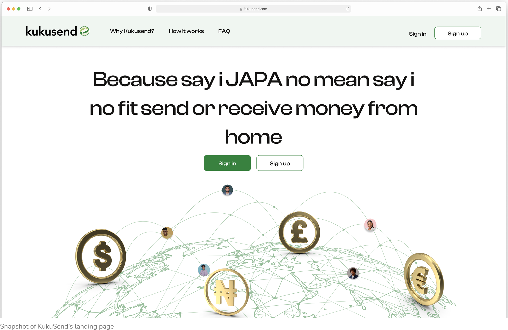 Snapshot of the Ridepay landing page